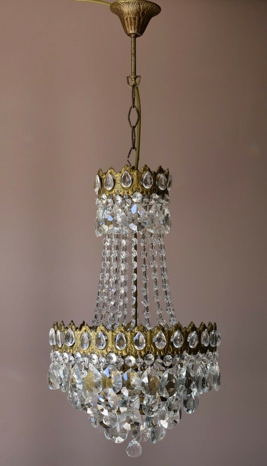 Empire Antique Style Vintage Crystal Chandelier, Indoor Lighting, Lamp, Pendant
