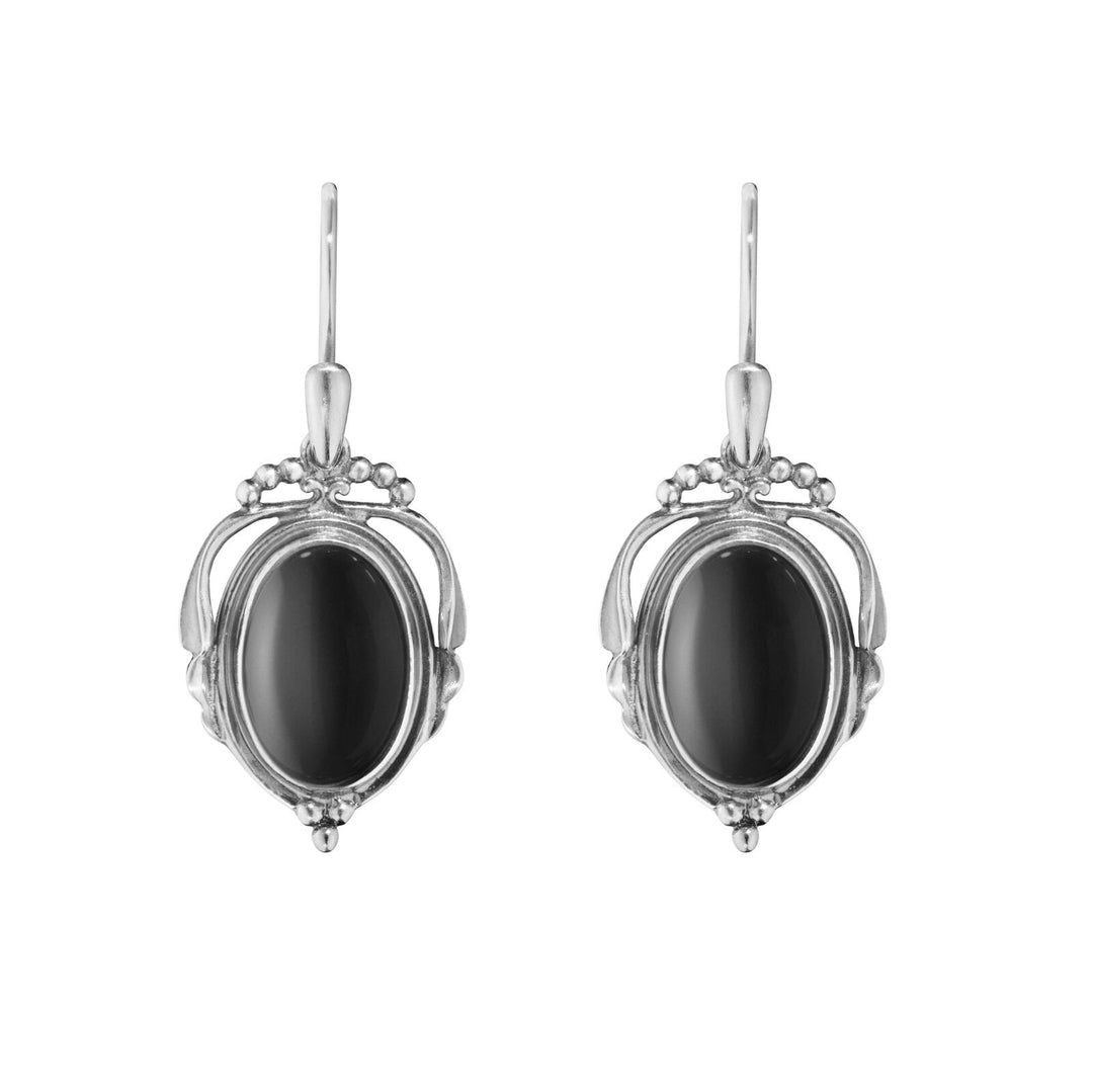 Georg Jensen Silver Earrings of the Year with Black Onyx - Heritage 2017