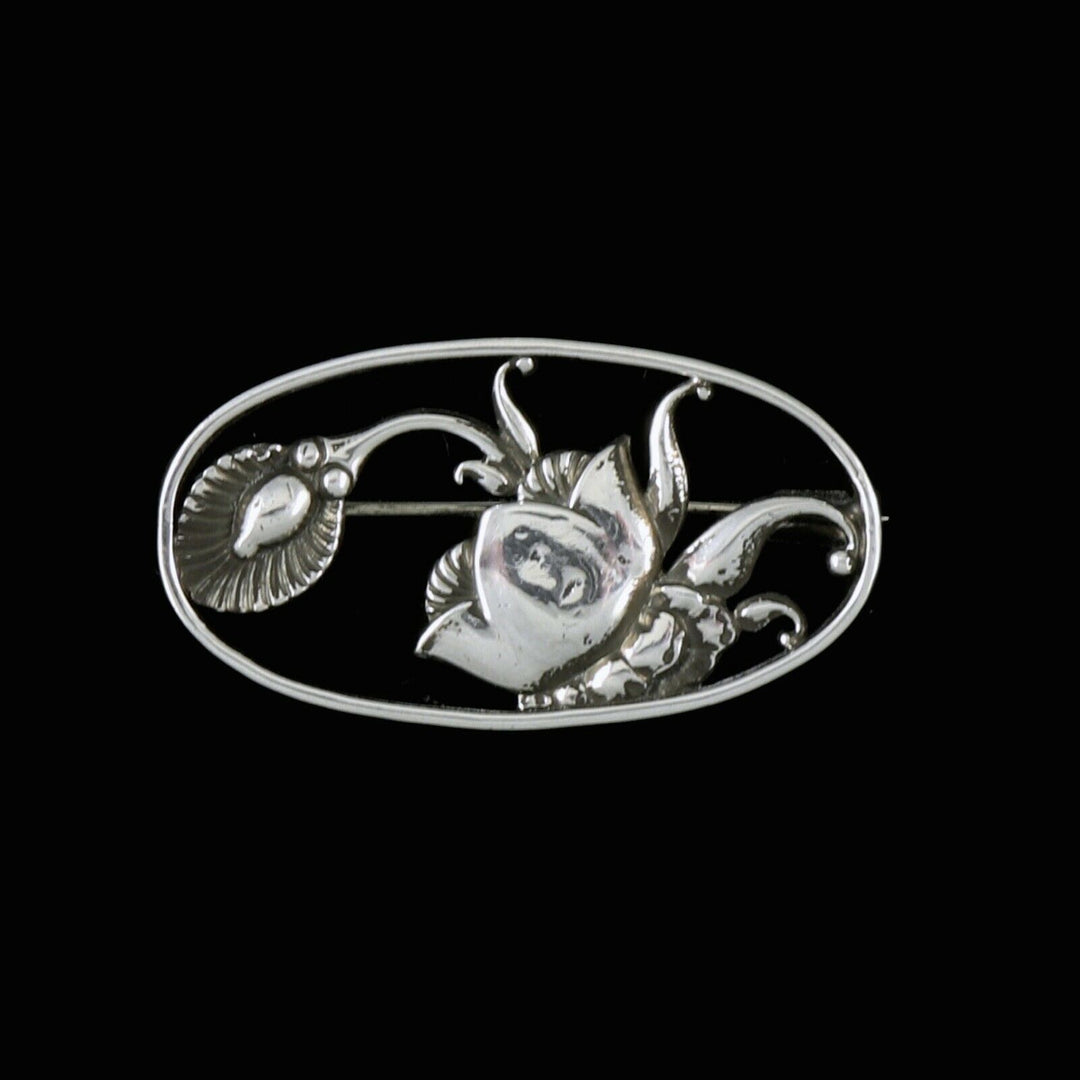Georg Jensen. Art Deco Sterling Silver Brooch #274. 1933-44 Hallmarks.