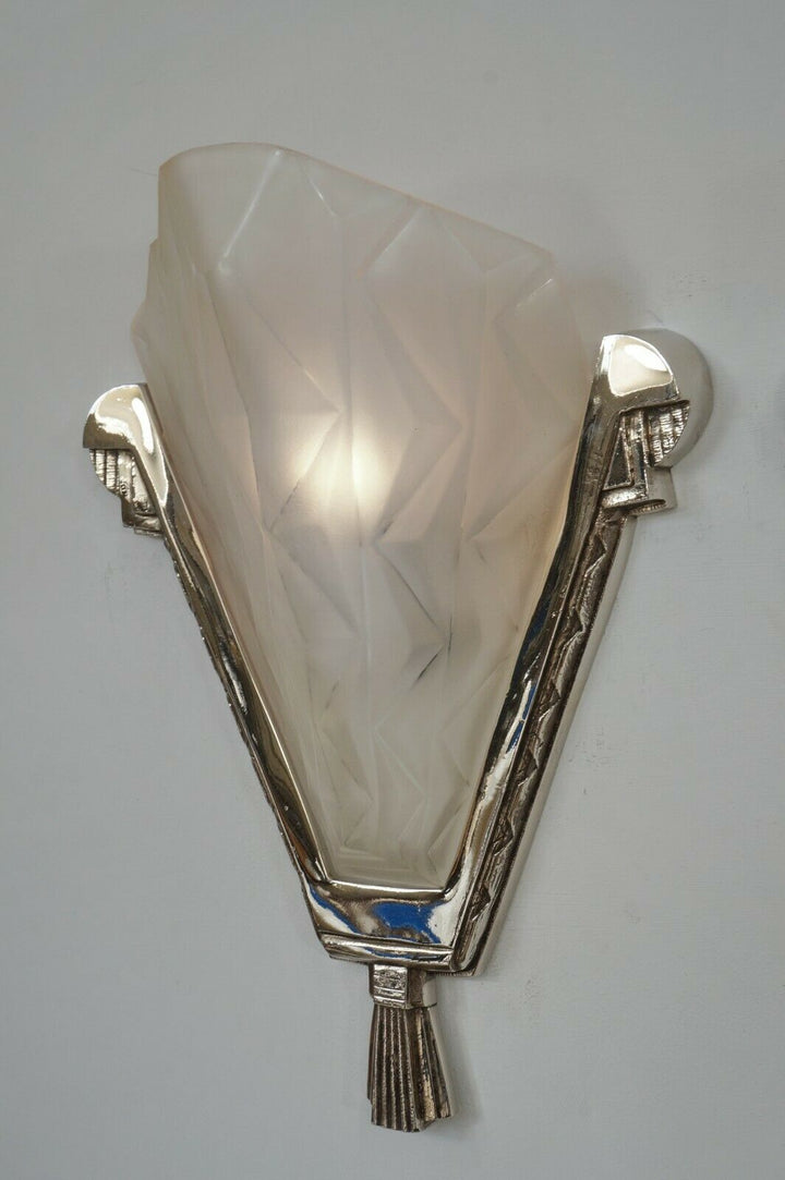 デュゲ　1930年フランス アール・デコ　ウォールスコーン　大型ペア