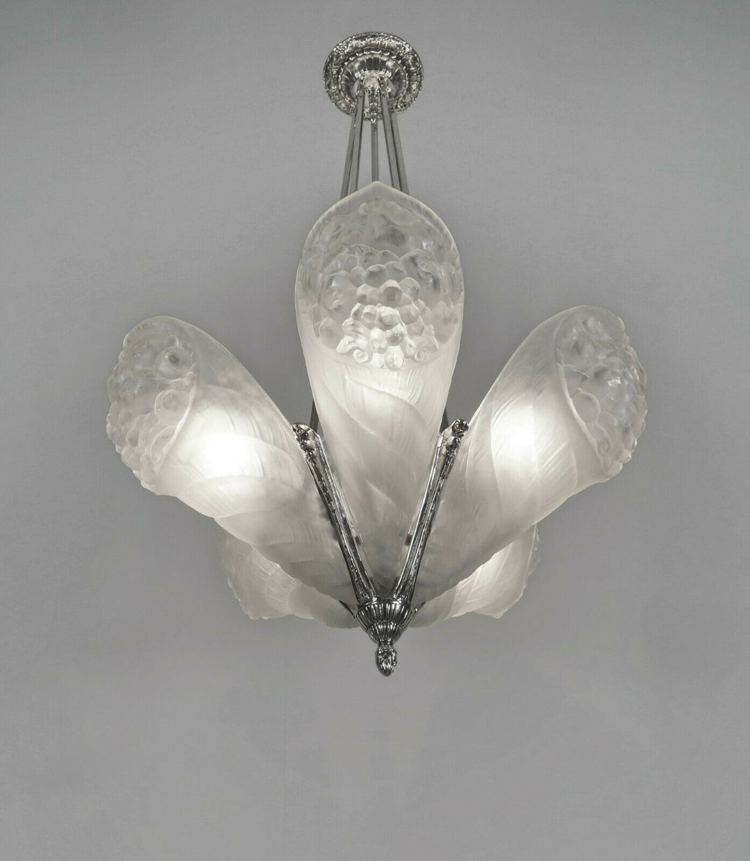 SCHNEIDER : LARGE FRENCH 1930 ART DECO CHANDELIER ....... lustre lamp muller era