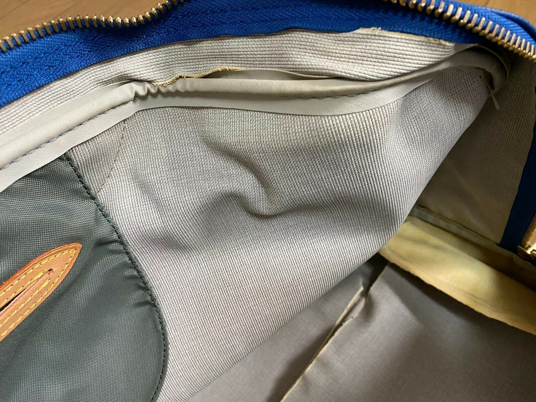 LOUIS VUITTON Sac Plein Air Long BAG CUP 1992 BLUE LEATHER VINTAGE Boston LV221