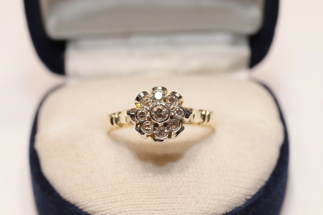 14K ナチュラルダイヤモンドのローズスタイルリング