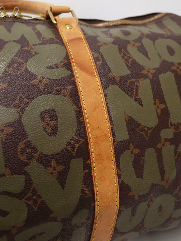 AUTH LOUIS VUITTON KEEPALL 50 TRAVEL HAND BAG MONOGRAM GRAFFITI M92196
