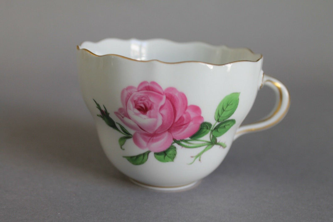 マイセン(Meissen)　カップ・ソーサー・プレート　ピンクローズ　金縁