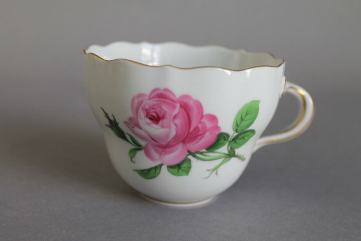 マイセン(Meissen)　カップ・ソーサー・プレート　ピンクローズ　金縁