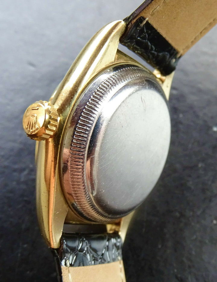 ♛ Rolex Oyster Bubble Back 3725 Gold Plague Automatic Men's Chronometer 1950