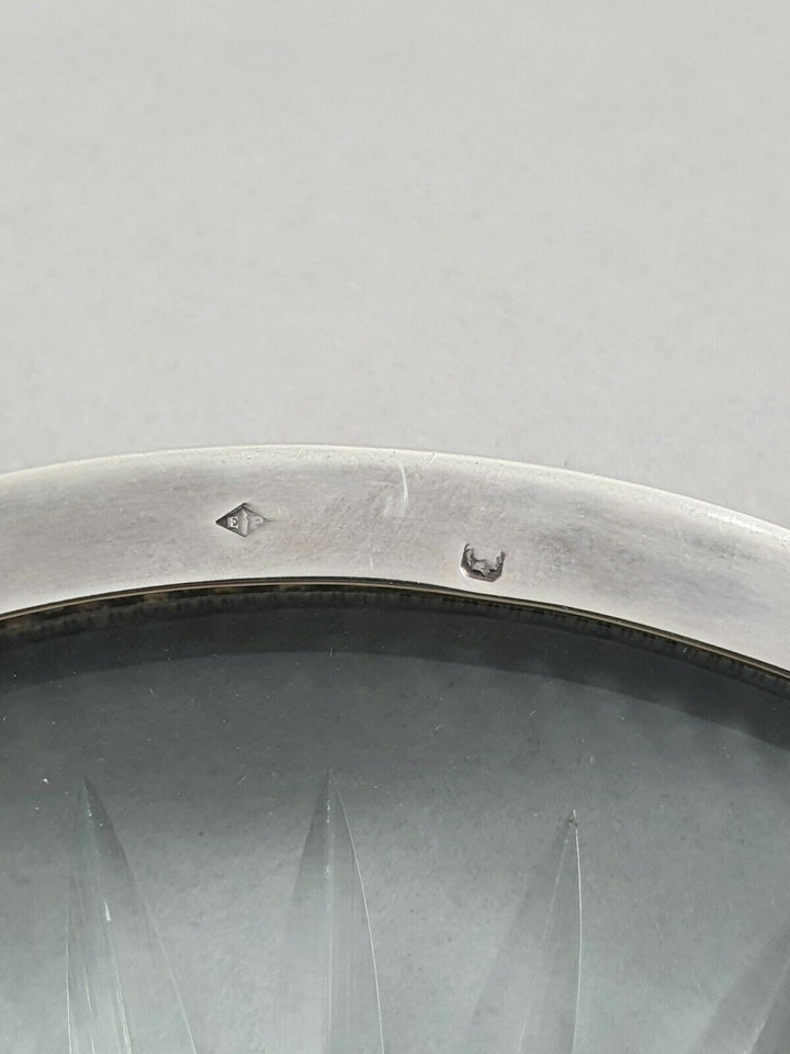Puiforcat Paire de dessous de bouteille en verre et argent massif Minerve