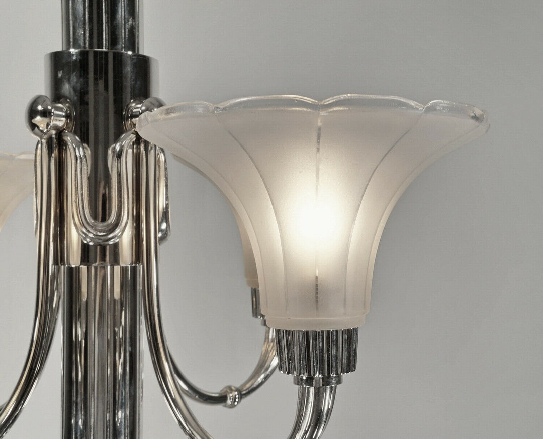 PETITOT : 1935 FRENCH ART DECO CHANDELIER ........ modernist lustre machine age