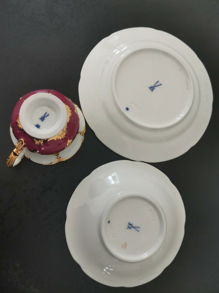 マイセン　モカセット　Bフォーム　2級品