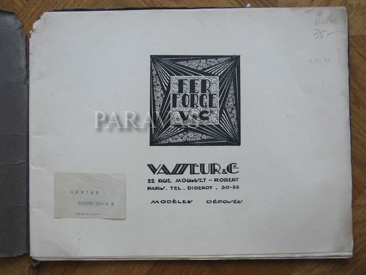 M.VASSEUR & MULLER FRERES : FRENCH 1930 ART DECO LAMP ........ wrought iron 1925