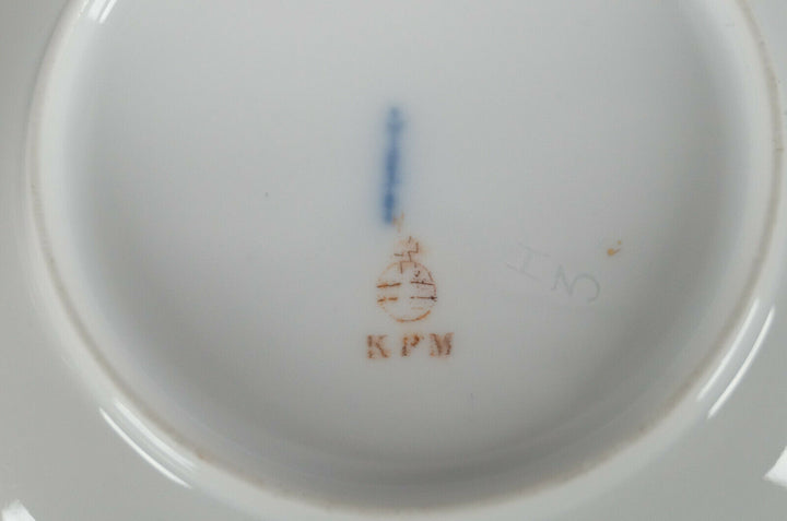 KPM Berlin Neuzierat Hand Painted Floral & Raised Gold Demitasse Cup & Saucer E