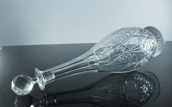 Antique Large Carafe Crystal Size Moulded Epiron Baccarat Front 1936