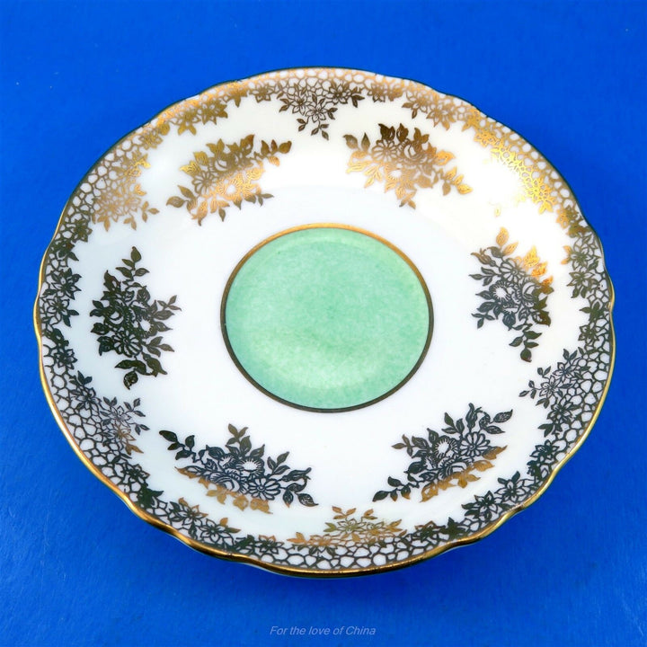 パラゴン　グリーンエクステリア・ベージュ&ゴールド　カップ&ソーサー