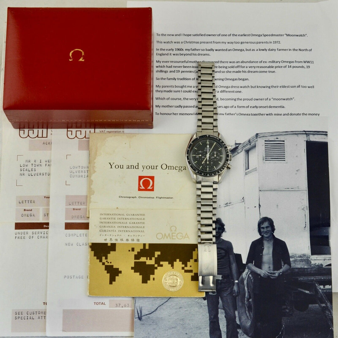 Vintage C.1971 Omega Speedmaster Professional 145.022-71 steel watch ~ FULL SET