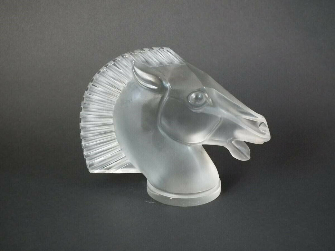 Rene Lalique Glass 'Longchamp B' Horse Head Mascot