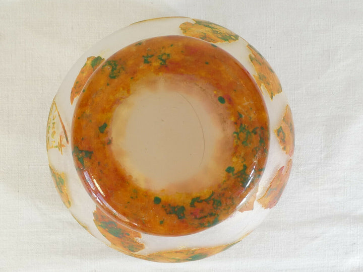 Vase DAUM NANCY les Rosiers en Autonme en Pate de verre degagé a l'acide