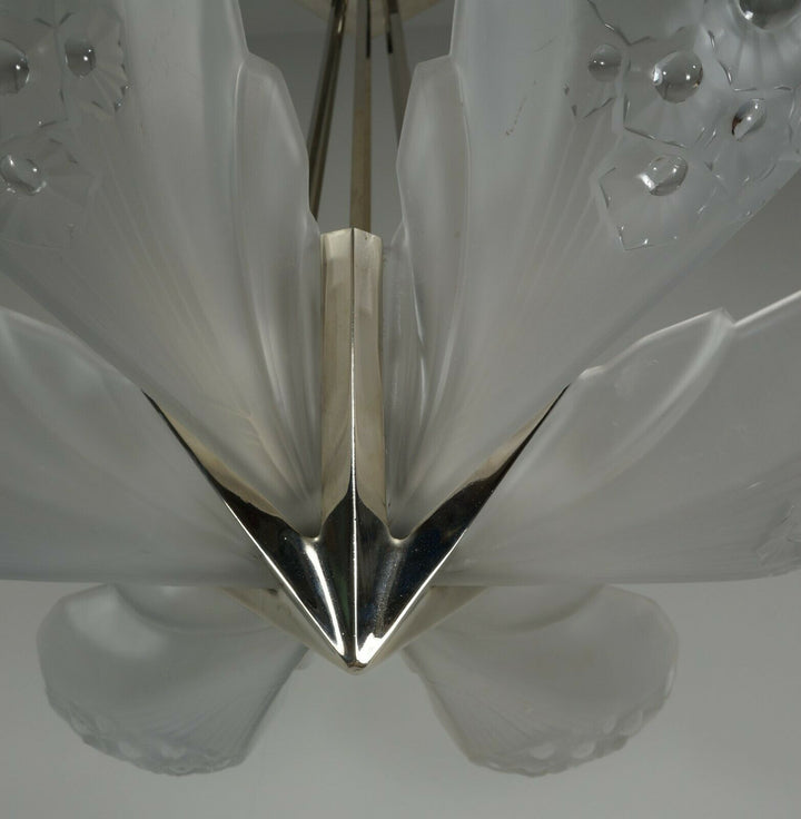 Muller freres : ART DECO STARBURST CHANDELIER 1930 France ....... degué daum era