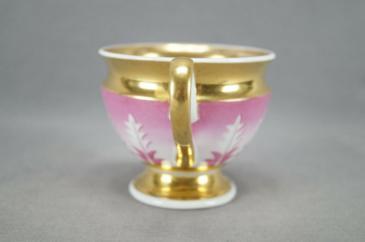 KPM Berlin Hand Painted Pink Leaves & Gold Empire Form Cup Circa 1837-1844