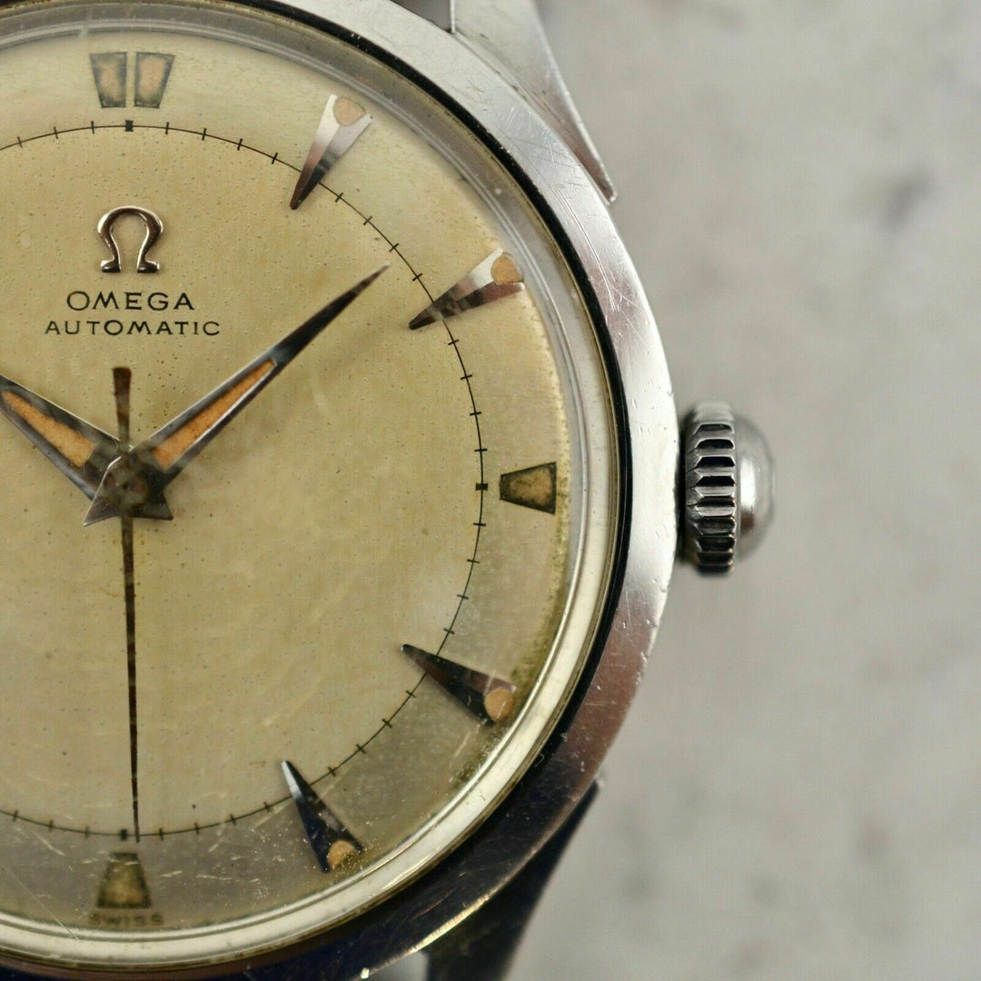 Vintage C.1947 Omega Automatic Bumper ref. 2582-3 cal. Ω 351 watch in steel