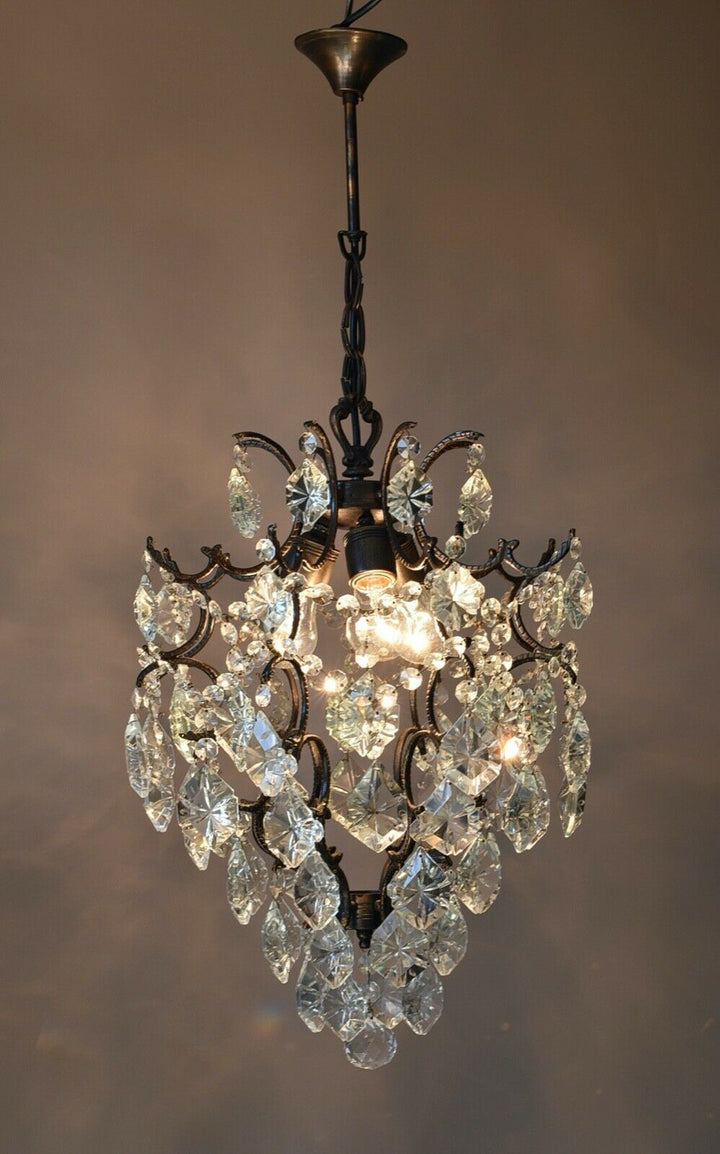 Antique/ Vintage Brass Chandelier, Ceiling lighting Wedding Bridal Pendant Lamp