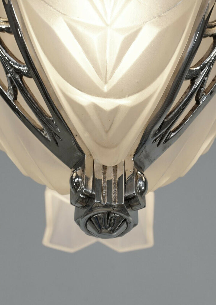 DEGUÉ & JAMAIN : FRENCH 1930 ART DECO CHANDELIER ....... lamp muller era France