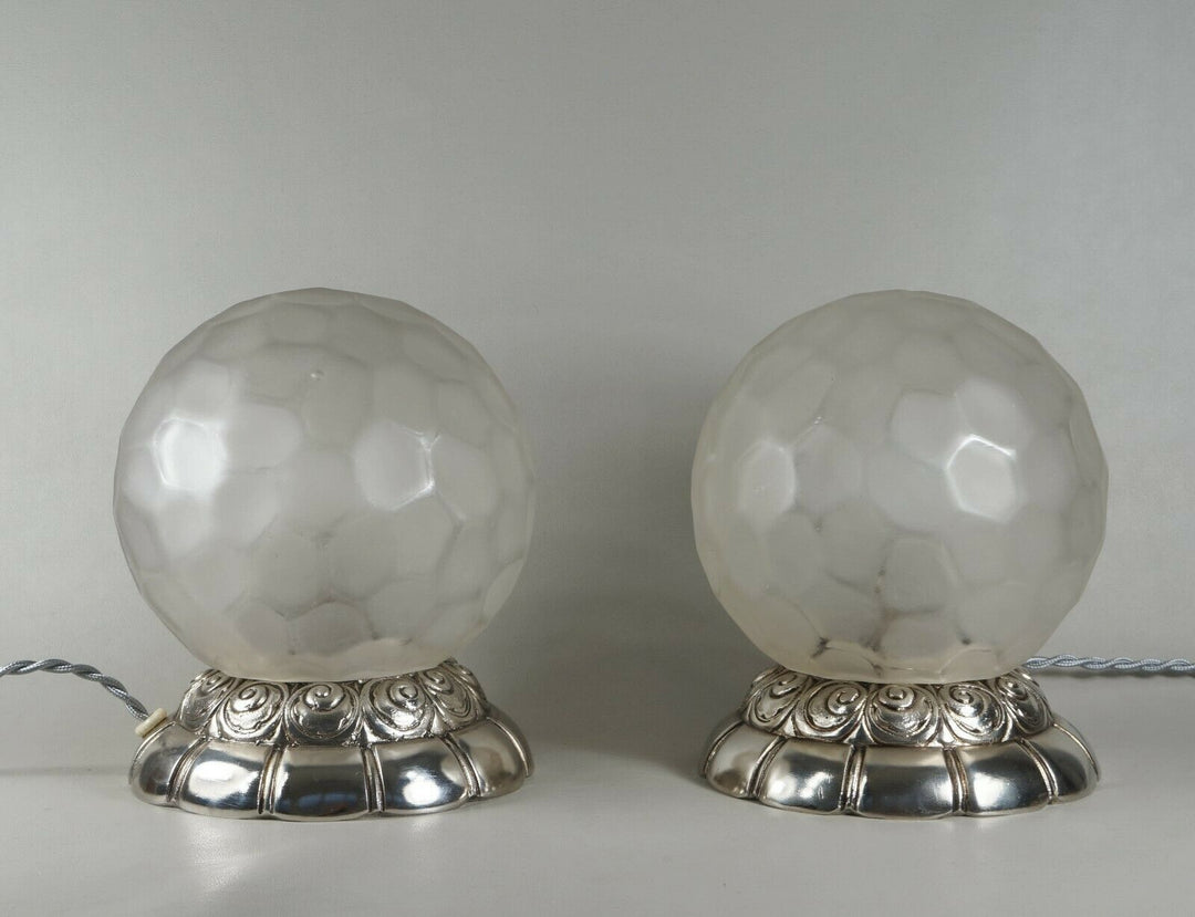 ジェネ＆ミション　ペアのアールデコランプ　1925-1930年　球形ランプ　ミューラー時代