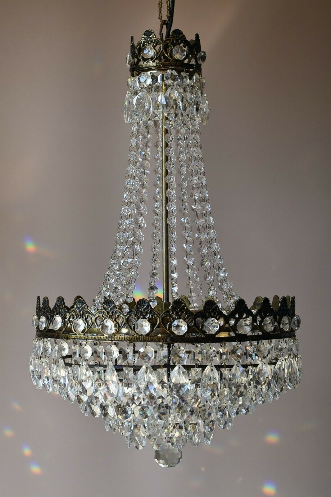 Empire Vintage Crystal Chandelier French Home & Living Lighting Pendants Lamps