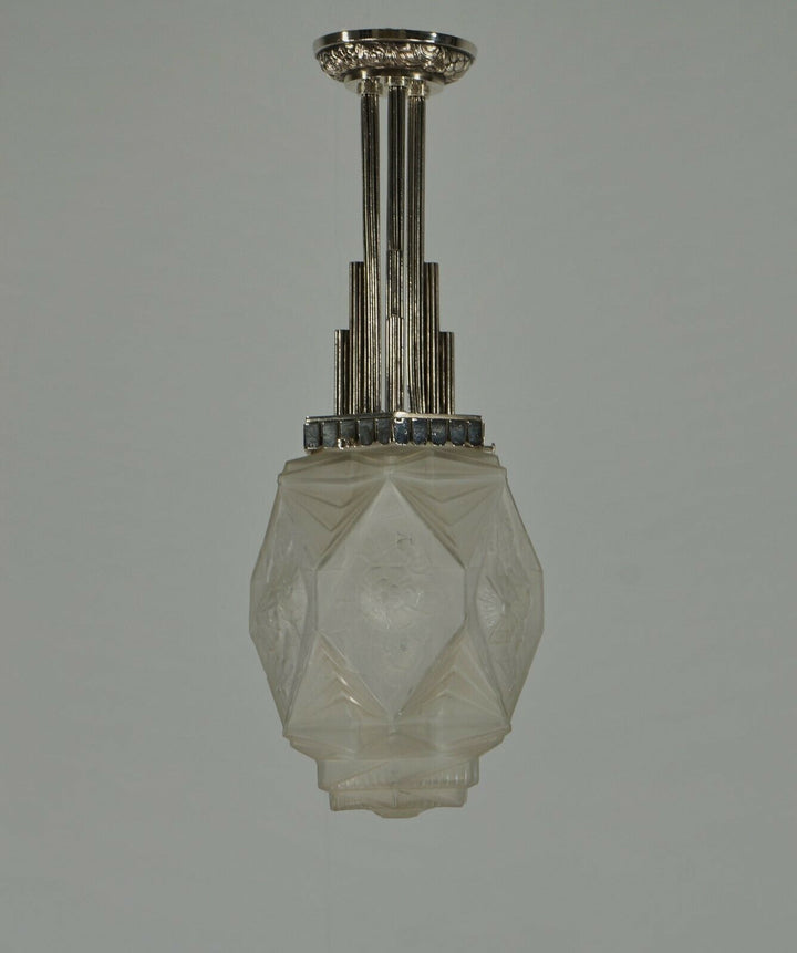 GAUTHIER EJG : 1930 FRENCH ART DECO LANTERN ...... lamp pendant France degué era