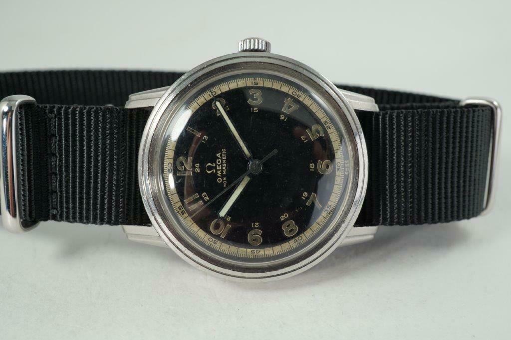 OMEGA CK2254 RCAF WORLD WAR II CAL. 30 SCT2.PC STEEL STEPPED CASE DATES 1939