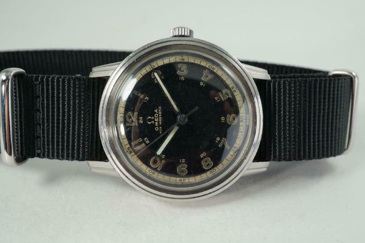 OMEGA CK2254 RCAF WORLD WAR II CAL. 30 SCT2.PC STEEL STEPPED CASE DATES 1939