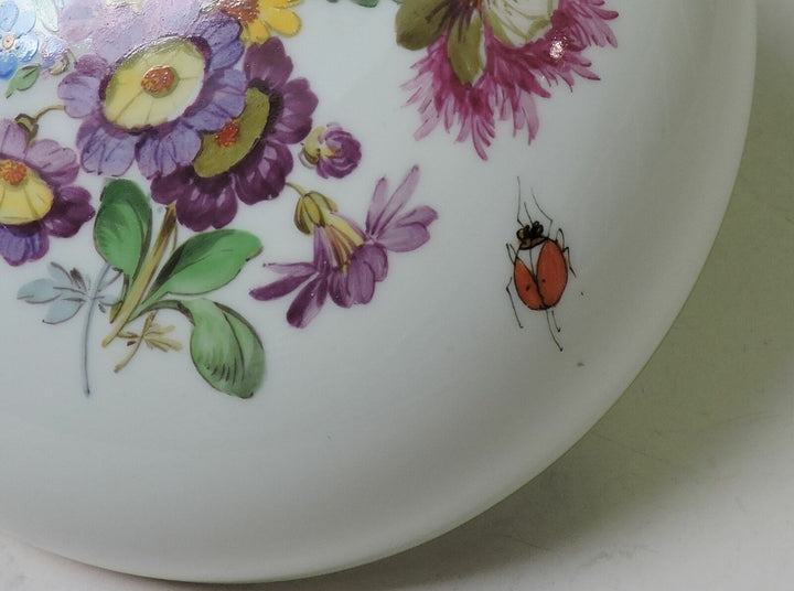 MEISSEN Highlight riesige Dose 16 cm -Insekten & Blumenmalerei -1. Wahl -RARITÄT