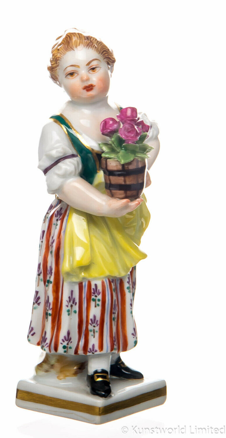 マイセン人形　植木鉢を持つ庭師の子供　ヴィクトル・アシエ作 　一級品