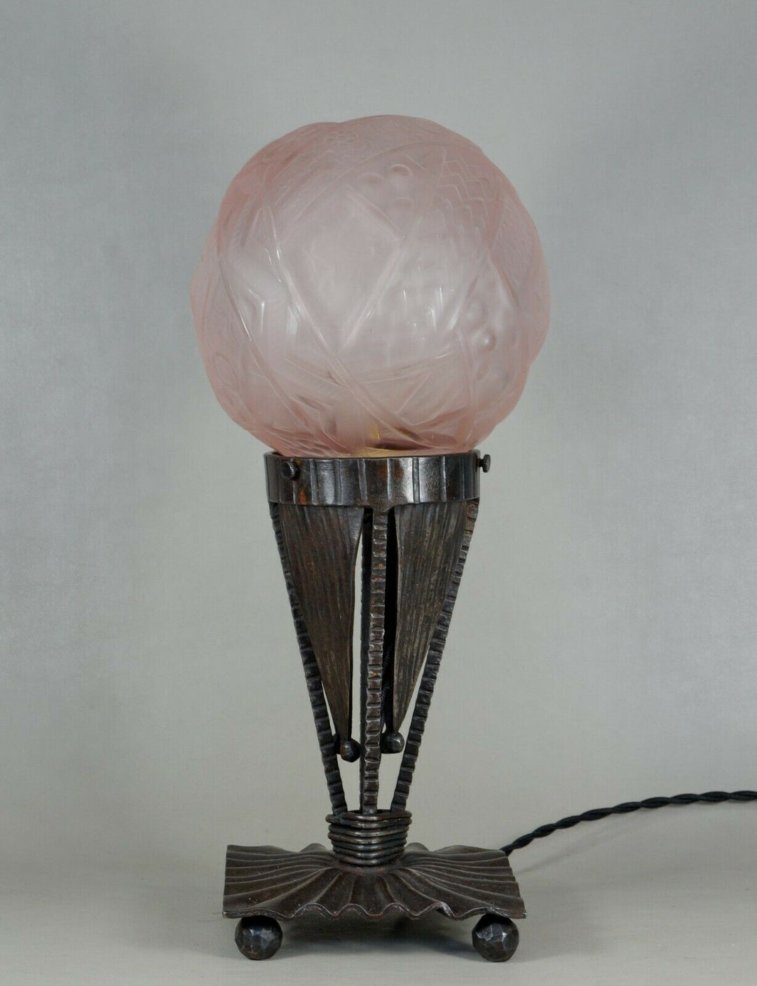 MULLER FRERES : FRENCH 1930 ART DECO LAMP ........ degué daum sabino era France
