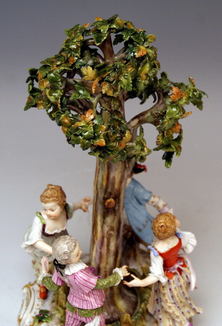 MEISSEN FIGUR GRUPPE GÄRTNER KINDER REIGEN GARDENER CHILDREN MNR: 2728 UM 1850