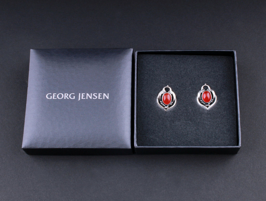 ジョージジェンセン(Georg Jensen)　シルバーイヤークリップ　カーネリアン　2016年