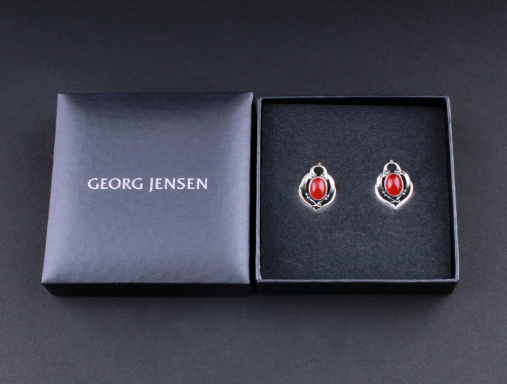 ジョージジェンセン(Georg Jensen)　シルバーイヤークリップ　カーネリアン　2016年
