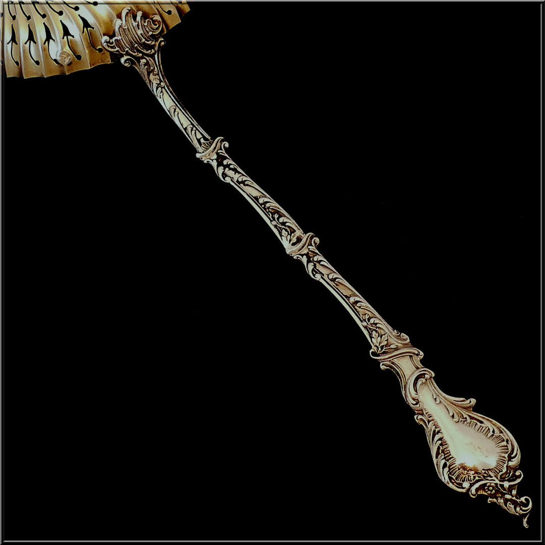 Soufflot French Sterling Silver 18k Gold Sugar Sifter Spoon