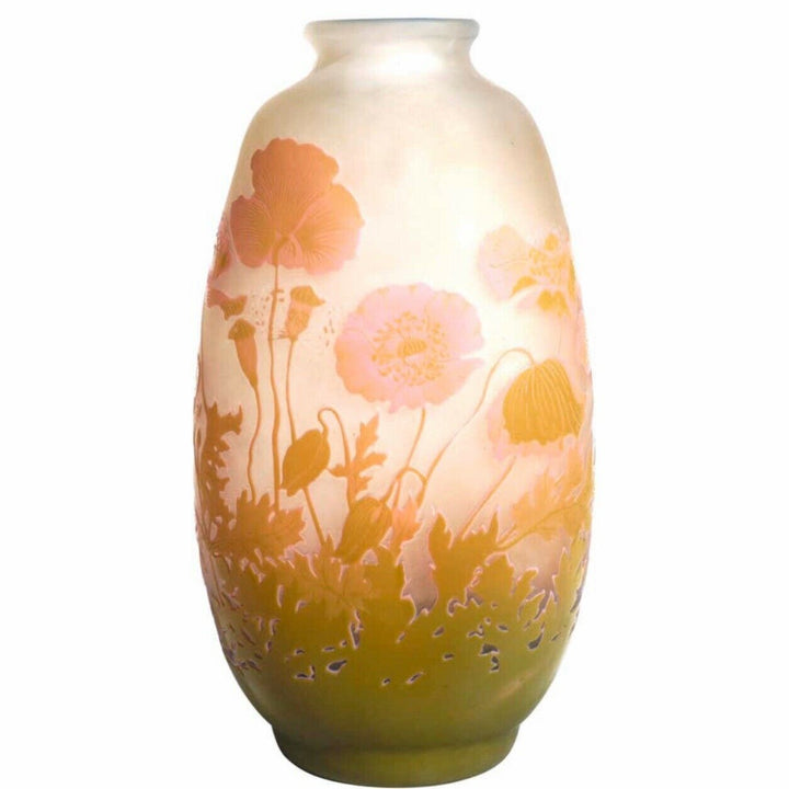 Emile Galle Art Nouveau Cameo Floral Vase