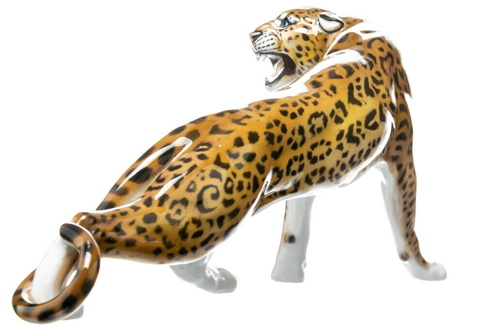 Figur Leopard Rosenthal von Hugo Meisel Tierfiguren 1. Wahl 1973 1953-56 40cm