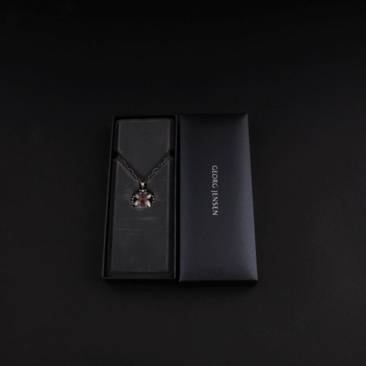 GEORG JENSEN Sterling Pendant Of The Year 1998 / 2018 Silver w. Garnet. RARE!