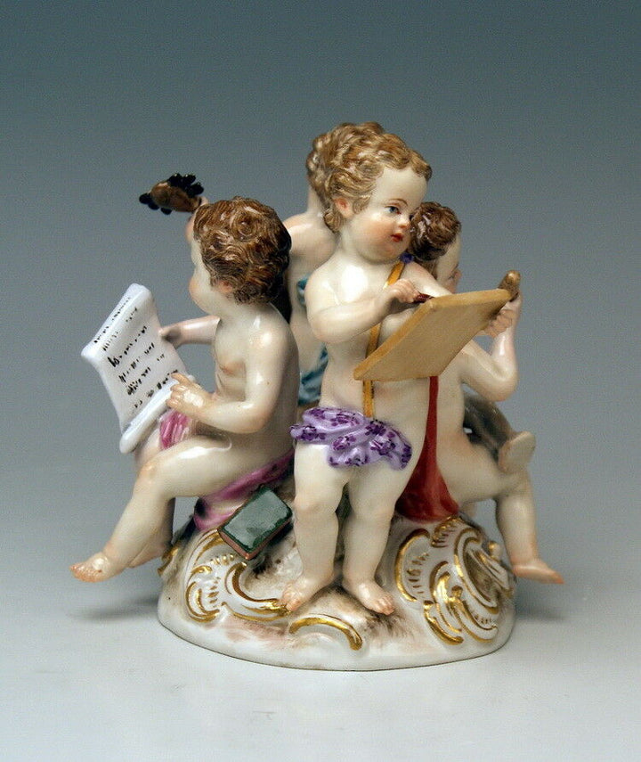 MEISSEN FIGUR AMORETTEN ALLEGORIE DER KÜNSTE CHERUB KAENDLER MNR: 1584 UM 1870