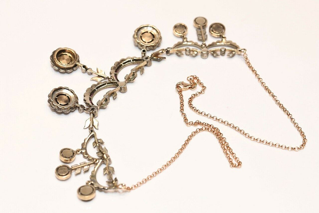 アンティーク オスマン 8K ナチュラルダイヤモンドとルビーのネックレス