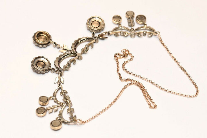 アンティーク オスマン 8K ナチュラルダイヤモンドとルビーのネックレス