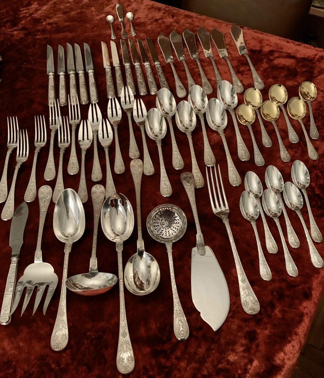 Odiot Napoleon silver serving set 59 pieces
