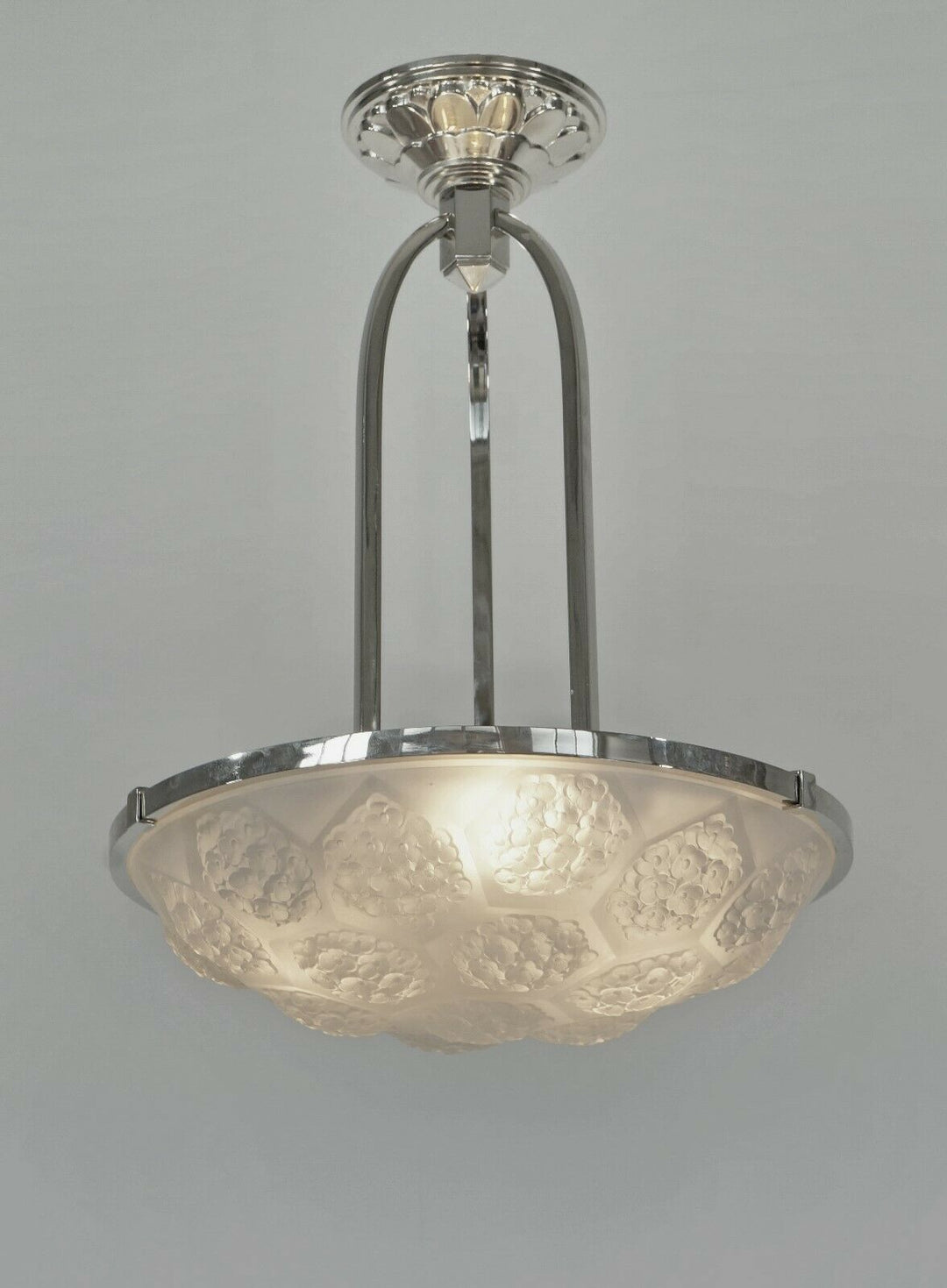 ETLING : FRENCH 1930 ART DECO CHANDELIER .......... pendant modernist lamp 1935