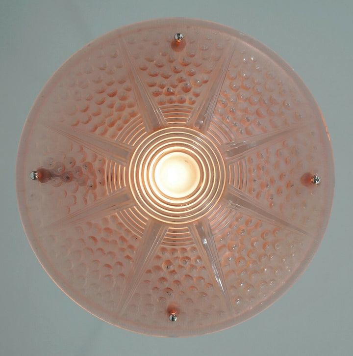 MULLER FRERES & A.BLOCH : large FRENCH 1930 ART DECO PENDANT CHANDELIER . France