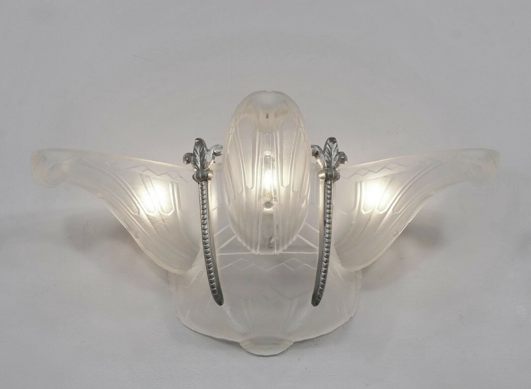 HANOTS : French 1930 art deco single wall sconce .. lamp muller degué era France