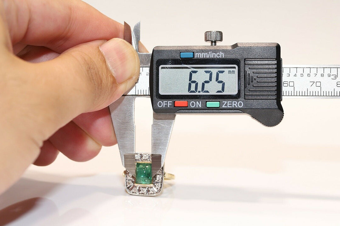 18K ナチュラルダイヤモンドとエメラルドのリング