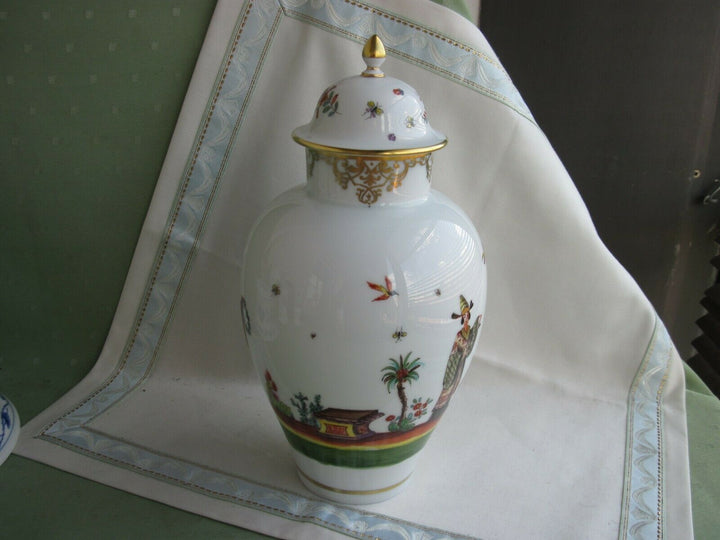 マイセン(Meissen)、蓋つき壺、シノワズリ、2級品 – アンティーク